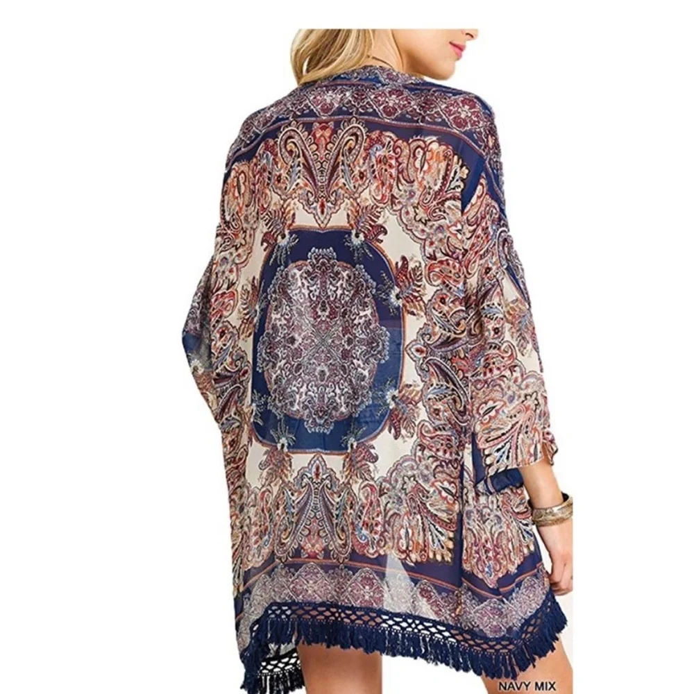 Umgee boho printed kimono - Picture 2 of 5
